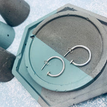 Load image into Gallery viewer, Sterling Silver Charm Hoop Earrings