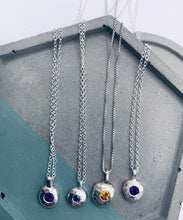 Load image into Gallery viewer, Sterling silver birthstone pebble necklace