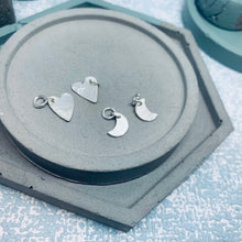 Load image into Gallery viewer, Sterling Silver Charm Hoop Earrings