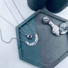 Load image into Gallery viewer, Sterling silver birthstone pebble necklace