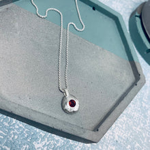 Load image into Gallery viewer, Sterling silver birthstone pebble necklace