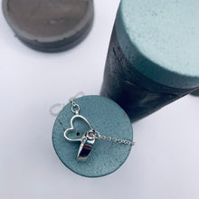 Load image into Gallery viewer, Sterling silver double heart necklace with personalisation