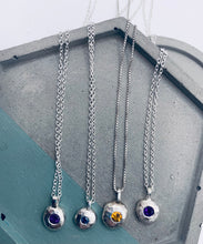 Load image into Gallery viewer, Sterling silver birthstone pebble necklace
