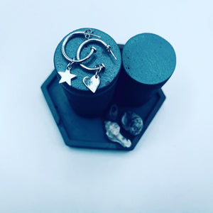 Sterling silver charm sets for hoop earrings