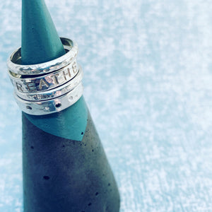 Sterling silver personalised stacking ring